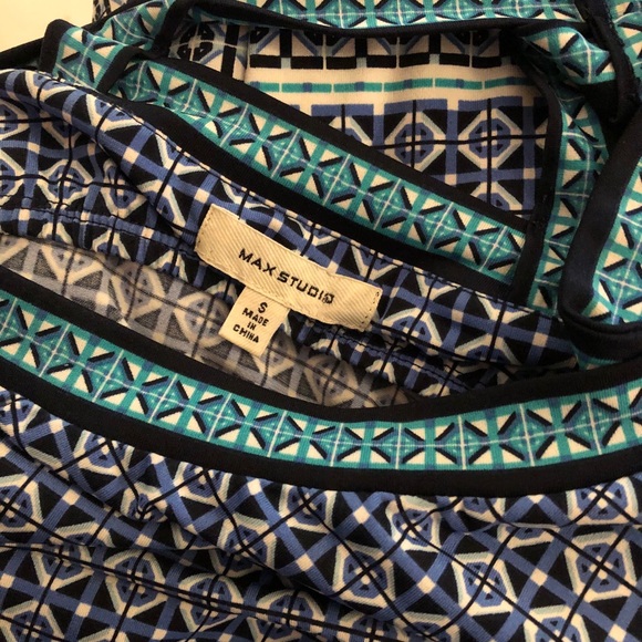 Max Studio Blue Geometric Shape Dress Small - Picture 9 of 9